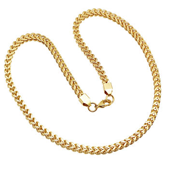 Mens 18K Gold over Stainless Steel 24 Inch Chain Necklace