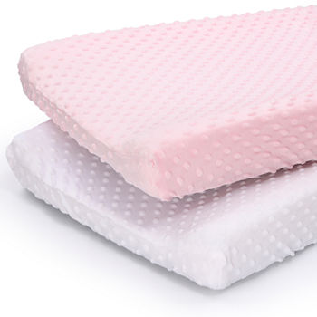 The Peanutshell Pink/White Minky Dot 2-pc. Changing Pad Cover