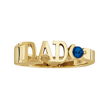 Personalized Men's Simulated Birthstone Dad Ring