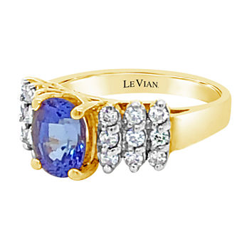 LIMITED QUANTITIES! Le Vian Grand Sample Sale™ Ring featuring Blueberry Tanzanite® Vanilla Diamonds® set in 14K Two Tone Gold
