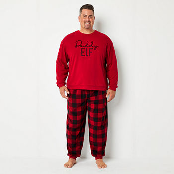 North Pole Trading Co. Elf Mens Big Crew Neck Long Sleeve 2-pc. Pant Pajama Set