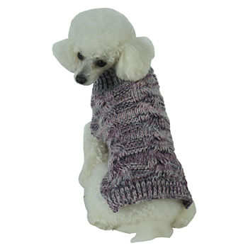 The Pet Life Royal Bark Heavy Cable Knitted Designer Fashion Dog Sweater