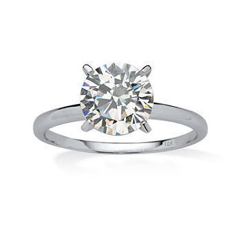 DiamonArt® Womens 2 CT. T.W. White Cubic Zirconia 10K White Gold Engagement Ring