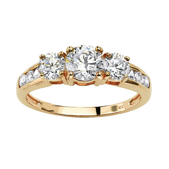 DiamonArt® Womens 1 7/8 CT. T.W. White Cubic Zirconia 10K Gold Engagement Ring