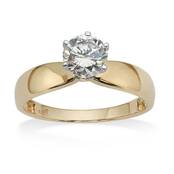 DiamonArt® Womens 1 1/4 CT. T.W. White Cubic Zirconia 10K Gold Engagement Ring