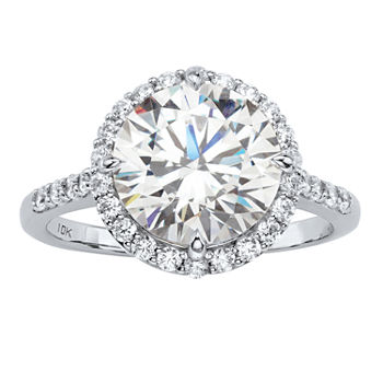 DiamonArt® Womens 4 1/2 CT. T.W. White Cubic Zirconia 10K White Gold Engagement Ring