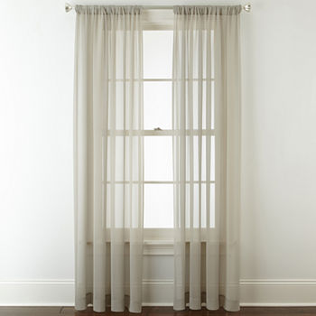 JCPenney Home Tori Sheer Sheer Rod Pocket Single Curtain Panel