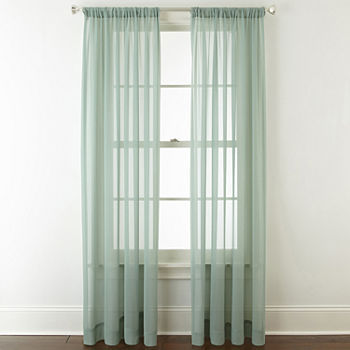 JCPenney Home Tori Sheer Sheer Rod Pocket Single Curtain Panel