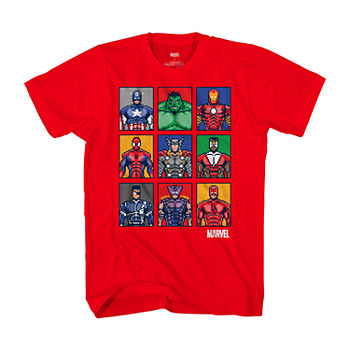 Little & Big Boys Crew Neck Marvel Short Sleeve Graphic T-Shirt