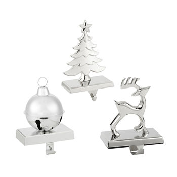 North Pole Trading Co. Silver Christmas Stocking Hanger