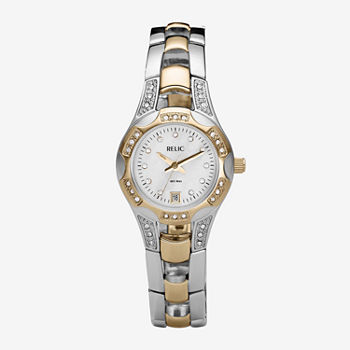 Relic By Fossil Womens Two Tone Stainless Steel Bracelet Watch Zr11761