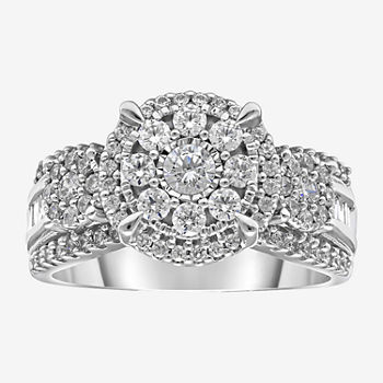 Womens 1 CT. T.W. Genuine Diamond 10K Gold Engagement Ring