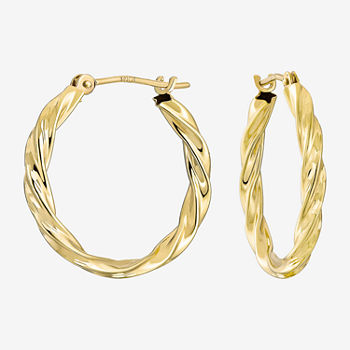 14K Gold Twisted Hoop Earrings