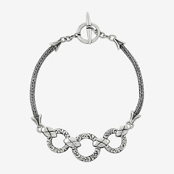 Sterling Silver Semisolid Chain Bracelet