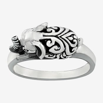 Womens Gray Abalone Sterling Silver Cocktail Ring