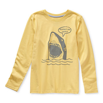 Thereabouts Little & Big Boys Crew Neck Long Sleeve Graphic T-Shirt