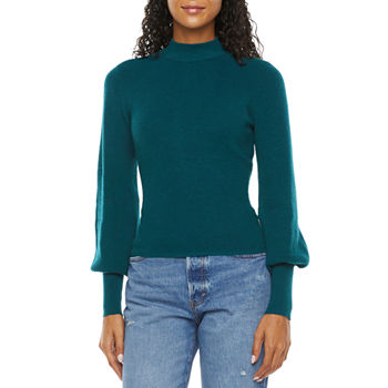 Ryegrass Womens Mock Neck Long Sleeve Pullover Sweater