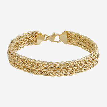 10K Gold Hollow Link Chain Bracelet