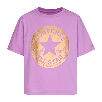 Converse Big Girls Round Neck Short Sleeve Graphic T-Shirt