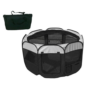 The Pet Life All-Terrain' Lightweight Easy FoldingWire-Framed Collapsible Travel Pet Playpen