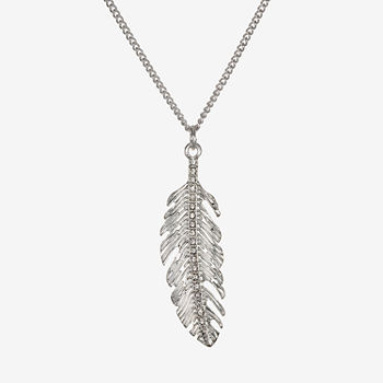 Mixit™ Silver-Tone Feather Pendant Necklace