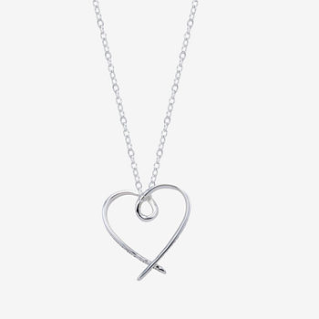 Footnotes Friend Sterling Silver 16 Inch Cable Heart Pendant Necklace