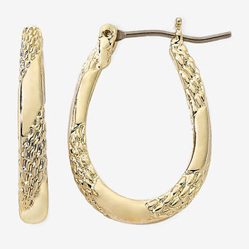 Monet® Gold-Tone Small Oval Hoop Earrings
