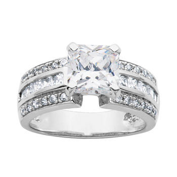 DiamonArt® Cubic Zirconia Sterling Silver Bridal Ring