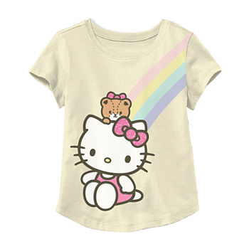 Little & Big Girls Crew Neck Hello Kitty Short Sleeve Graphic T-Shirt