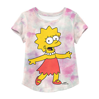 Little & Big Girls Crew Neck The Simpsons Short Sleeve Graphic T-Shirt