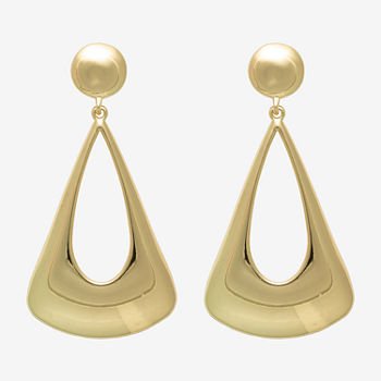 Bold Elements Gold Tone Triangular Drop Earrings