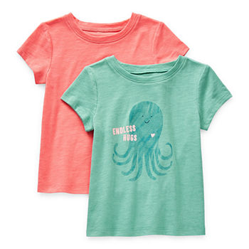 Okie Dokie Toddler Girls 2-pc. Round Neck Short Sleeve T-Shirt