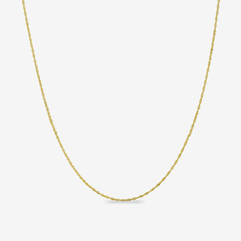 10K Gold 14-24" Solid Singapore Chain Necklace
