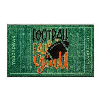 Mohawk Home Football Fall & Y'all Coir Rectangular Indoor Outdoor Doormat