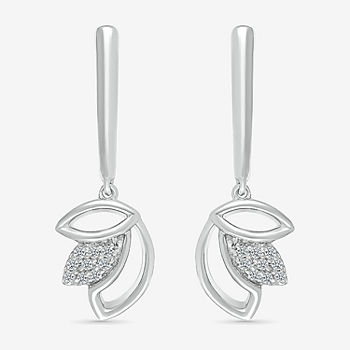 Diamond Accent Genuine White Diamond Sterling Silver Drop Earrings