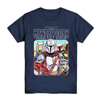Disney The Mandalorian Little & Big Boys Crew Neck Star Wars Short Sleeve Graphic T-Shirt