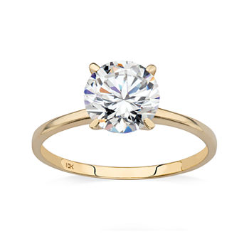 DiamonArt® Womens 2 CT. T.W. White Cubic Zirconia 10K Gold Engagement Ring