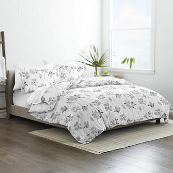 Casual Comfort Premium Down Alternative Magnolia Grey Patterned Comforter Set