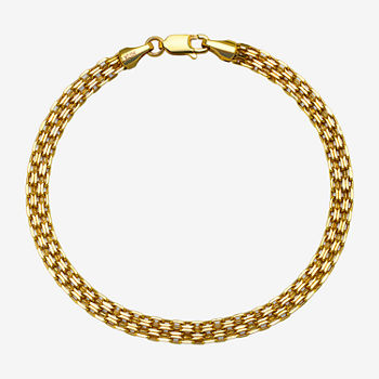 10K Gold 7.25 Inch Hollow Bismark Link Bracelet