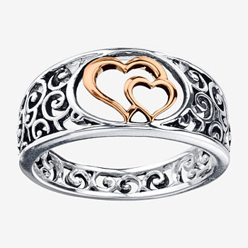 Footnotes Mother and Daughter Sterling Silver Heart Band