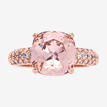 Sparkle Allure 14k Rose Gold Over Brass Solitaire Cocktail Ring