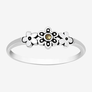 Itsy Bitsy Marcasite Sterling Silver Flower Band