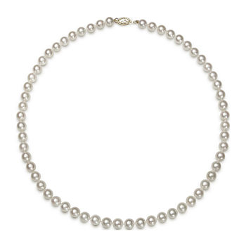Genuine Akoya Pearl 14K Yellow Gold 18" Necklace