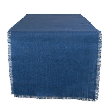 Tickled Pink Nautical Blue 48" X 15" Jute Table Runner