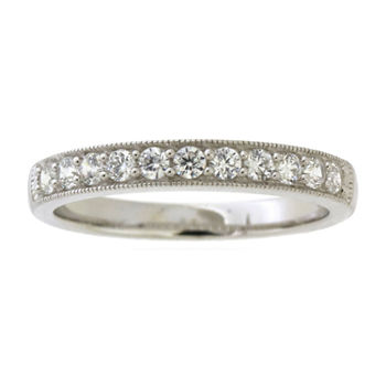 2.5MM White Cubic Zirconia Sterling Silver Band
