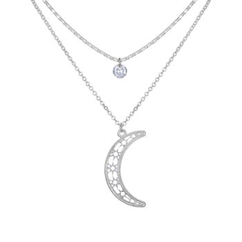 Bijoux Bar Moon 32 Inch Link Chain Necklace