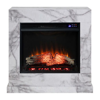 Jadines Faux Marble Electric Fireplace