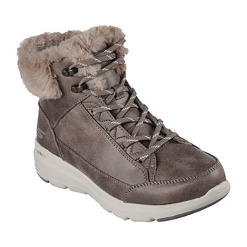 Skechers Womens Glacial Ultra Flat Heel Lace Up Boots