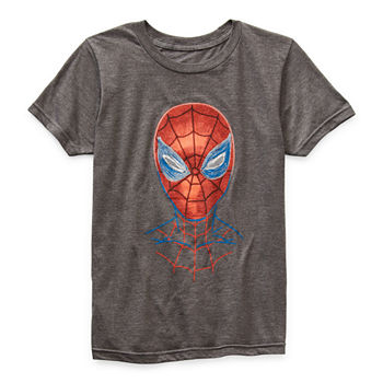 Little & Big Boys Crew Neck Marvel Spiderman Short Sleeve Graphic T-Shirt