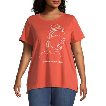 Hope & Wonder Womens Round Neck Short Sleeve T-Shirt Plus